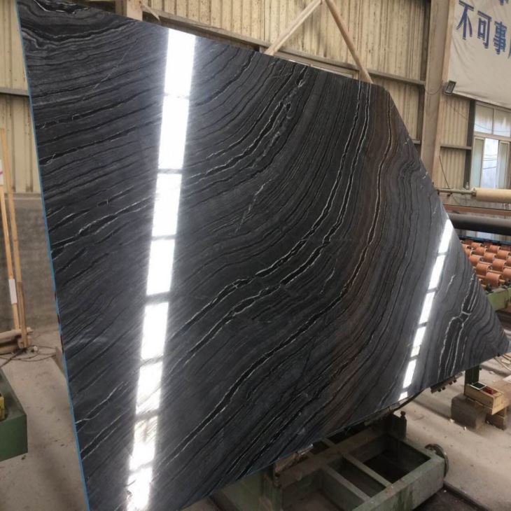 Black Wood Marble Slab